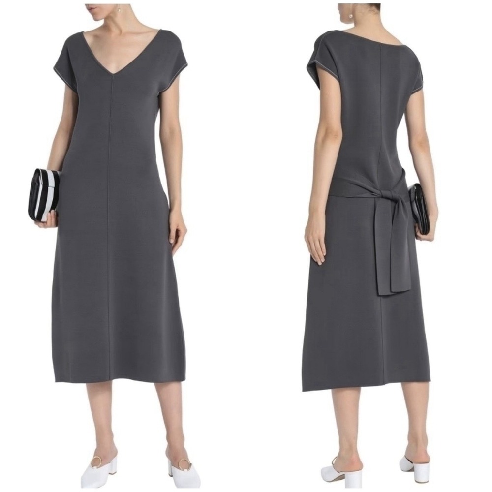 NWT Charli London Vedene Knit Tie Waist Dress Sz M Preppy Quiet Luxury Momcore
